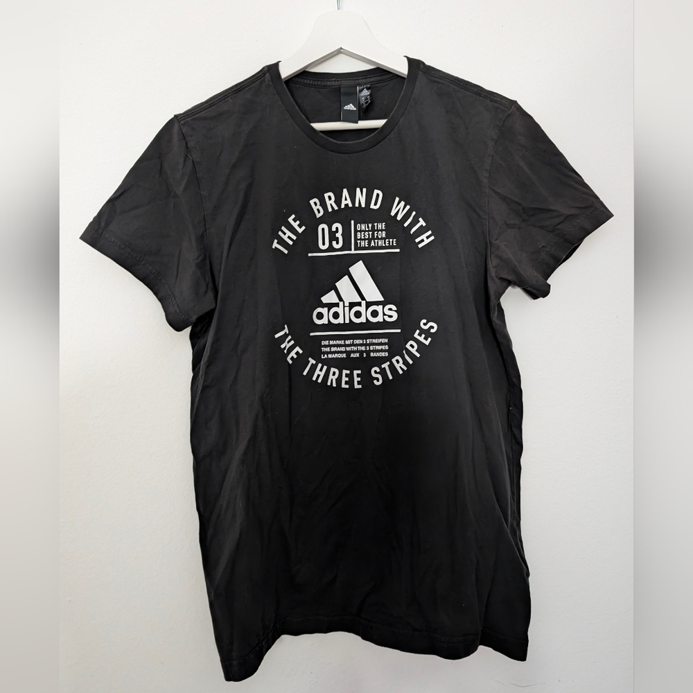 Adidas Black Graphic Logo Men's Tee Tshirt